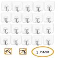 5 / 10 / 20pcs  Wall mounted Square stainless steel Self Adhesive Hook Transparent Hooks for / Kitchen / Bathroom / Door / Ceiling / Hanger / Wall Hook  Wall mounted. 