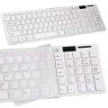 Wireless Slim White Keyboard + PC and Wireless Optical Mouse set for Laptop. 