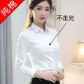 Women's Short-Sleeved Cotton Shirt2023New Korean Style Slim Fit All-Matching Work Clothes Summer Professional Top Shirt.