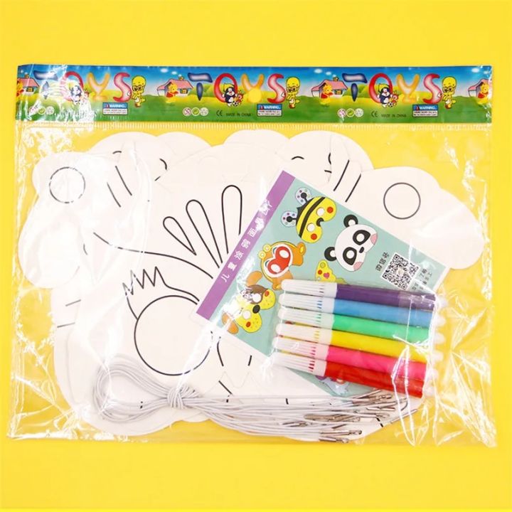 8Piece%20Kids%20Cartoon%20Animal%20DIY%20Graffiti%20Art%20Crafts%20Mask%20Toy%20Paper%20Mask%20Hand-painted%20White%20Paper%20Card%20Material%20with%20Color%20Pens%20-%20Image%205