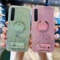 Phone case OPPO Reno 3 Shiny Ring Case Glitter Soft Transparent Doraemon Cases For OPPO Reno3 Back Cover Stars Moon Girls.