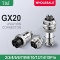 10 Set GX20 2 3 4 5 6 7 8 9 10 12 14 15 Pins Male Female Docking Aviator Aviation Plug Socket Circular Connector Cable. 