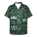 Scientific Formula Blackboard Pattern Prints Brainiac Men Summer Breathable Hawaiian Shirt Camisa Masculina Avocado Casual Male. 