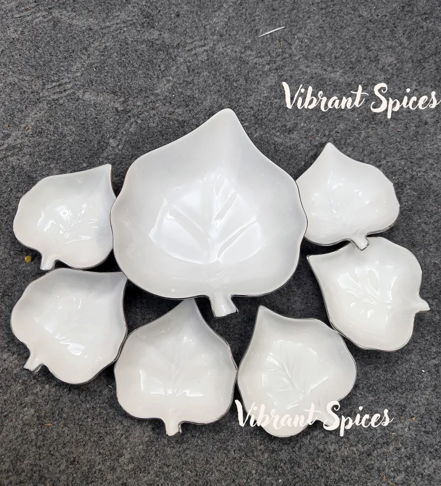 leaf design Pcs Sweet Bowl Set Including Serving Dish Oven Proof  porcelain Ceramic Porcelain Snack Bowl Set,Ceramic Firni Set bati, Soup  Firni