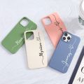 【Dislikelike】Personalized Customized Name Phone Case for iPhone 14 13 12 11 2023 Pro Max X XS XR 7 8 Plus Italic Heart Design Soft Silicone Cover. 