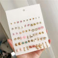 Multi Element Flower Alloy Studded Earring Set Fashionable 30 Pairs Of Earrings Geometry. 