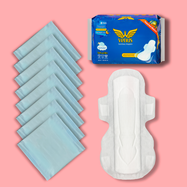 Venus%20Sanitary%20Napkin%20-%20Wings%20System%20-%20100%25%20Cotton%20-%20330%20MM%20-%20Single%20Pack%20-%208%20Pads%20-%20Image%203
