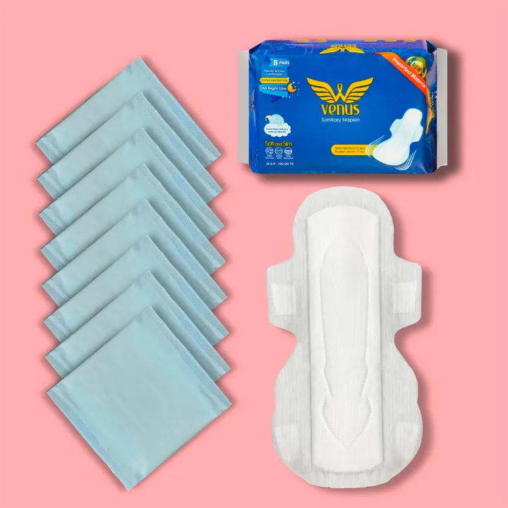 Venus%20Sanitary%20Napkin%20-%20Wings%20System%20-%20100%25%20Cotton%20-%20330%20MM%20-%20Combo%20of%2010%20Pack%20-%2080%20Pads%20-%20Image%204