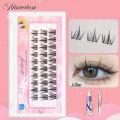 Mikiwilash 30pcs Diy Eyelash Extension Set Cluster 3D Natural False Eyelashes Effect Makeup Tools For Party With Free Glue twezzer.