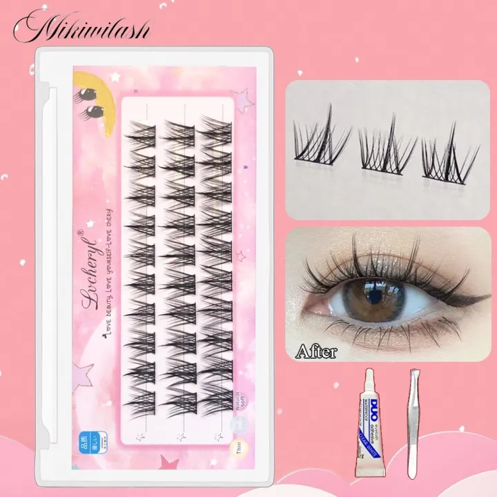 Mikiwilash%2030pcs%20Diy%20Eyelash%20Extension%20Set%20Cluster%203D%20Natural%20False%20Eyelashes%20Effect%20Makeup%20Tools%20For%20Party%20With%20Free%20Glue%20twezzer%20-%20Image%202