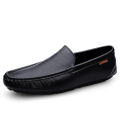 【selevn roind】 Genuine Leather Men Casual Shoes Luxury Brand Soft Mens Loafers Moccasins Breathable Slip on Black Driving Shoes Plus Size 37-47. 