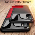 Biruiqu For Xiaomi Poco M3 Pro 5G Poco M3 Pro 5G Pocophone M3 Pro 5G Hybrid Soft TPU Leather Tempered Glass Shockproof Case Cover. 
