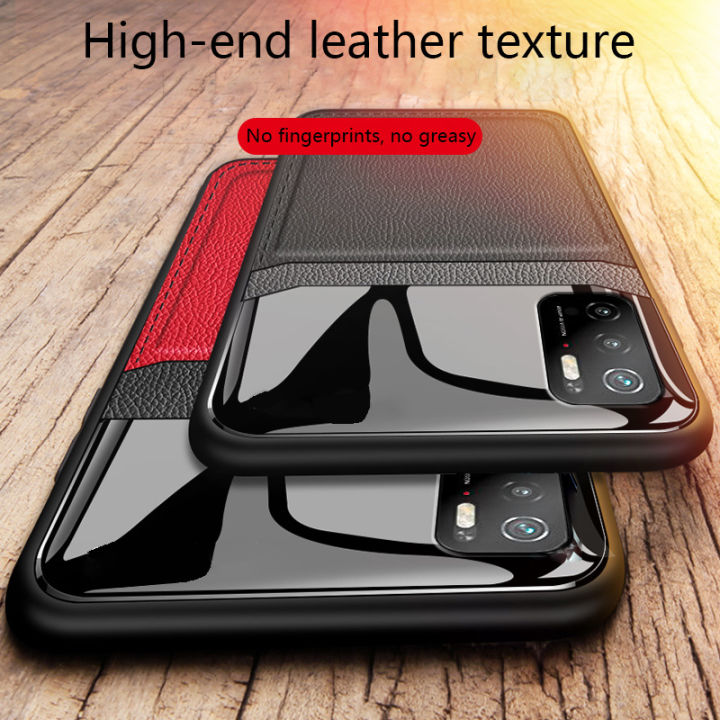 Biruiqu%20For%20Xiaomi%20Poco%20M3%20Pro%205G%20Poco%20M3%20Pro%205G%20Pocophone%20M3%20Pro%205G%20Hybrid%20Soft%20TPU%20Leather%20Tempered%20Glass%20Shockproof%20Case%20Cover%20-%20Image%203