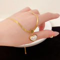 OYJR Love Heart Pearl Necklace Charm Kwintas for Women Stainless Steel Pendant Necklaces Aesthetic Chain Choker Gift.