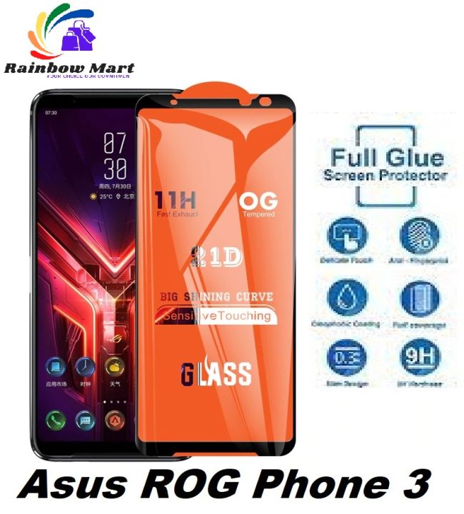 Asus%20ROG%20Phone%203%20Tempered%20Glass%20Screen%20Protector%206D/9D/11D%20-%20Black%20-%20Image%202