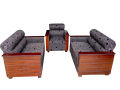 Box Design Wooden Sofa Set S-1236 Malaysiyan Process Wood - 2+2+1. 