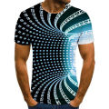Hot sale summer new style vortex men's 3d t-shirt printed pop flower funny men's shirt O-neck everyday short-sleeved Harajuku.