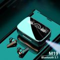 M19 Earbuds TWS Touch Control Wireless Bluetooth 5.1 Headphones With Microphone With flashlight. 