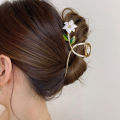 Metal Hair Claw Elegant Hair Pins Gardenia Hair Clips Barrette Crab Ponytail Claw Clip Headwear Hair Accessories Demoo. 