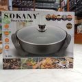 1pc Sokany Electric Skillet/boiling Pan Sk-2004, 1500w High Power, Quick Boiling, Strong Firepower, Easy Operations, Easy To Clean, Multifunctional, Transparent Cover, Non-stick Pan Design, Heat-resistant Handle.