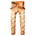 2020 High Quality Men Casual Jeans Coated Slim Straight Pleated Biker Jeans Pants Male Denim Casual Pants Plus Size 42.