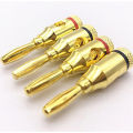 BRADOO-Banana Plugs Open Screw 24K Gold Plated Plugs Audio Jack Connector for Speaker Stereo Cable, 24-Pack (12 Red, 12 Black).