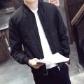 Autumn Bomber Jacket Men's Casual Zipper Jacket Coat Black Thin Slim Fit Stand Collar Long Sleeve Slim Outwear Clothing Tops. 