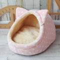 Cat Bed Sleeping Snooze Calming Pet Supplies Kennel Cozy Semi Enclosed Pet Cat Nest Stars Pink Small. 