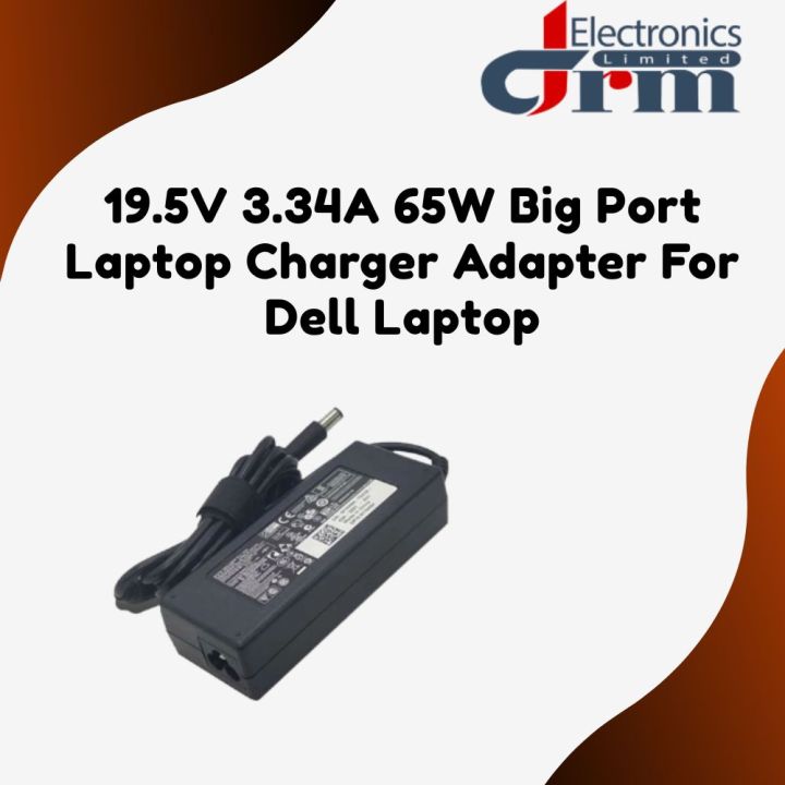 19.5V 3.34A 65W Big Port Laptop Charger Adapter For Dell Laptop