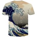 2023 Brand Surf T shirt Men Waves Tshirt Printed Ocean Shirt Print Sail Anime Clothes Mens Clothing T shirts Printed Style Tops.