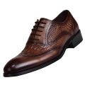 【selevn roind】 Men casual shoes Brock Oxford retro crocodile leather men formal spring and autumn 2022 new 's for.