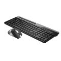 A4tech Fstyler FB2535C Multi-mode Wireless Keyboard & Mouse Combo - Bluetooth/2.4G - Ultra-Slim Keycap - Compact Size - Rechargeable Mouse - For Windows / Android / Mac / iOS - Smokey Grey. 
