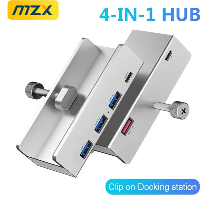 MZX Multi-hub USB 3.0 HUB 3 0 Aluminium USB3.0 Splitter Adapter Clip Type A C Extension Concentrator 5Gbps Laptop PC Accessories
