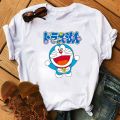 Anime Doraemon Clothes Summer Short-sleeved T-shirt Funny Printing Cartoon Doraemon Graphic Casual Tops Women's T-shirts. 