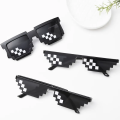 Thug Glasses Funny Mosaic Glasses Net Red Pixel Photography Performance Sunglasses for Men and Women Sunshade Sunglasses Coding anime. 