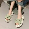 Bow Platform Women Slippers Summer Flats Flip Flops Shoes 2024 New Fashion Dress Beach Sandals Walking Slides Female Zapatillas. 