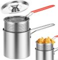 2 in 1 deep frying pot for Kitchenware - Deep Fryer, Portable Stock Pot | Multipurpose Cooking Pot, Multifunctional Frying Pan with Strainer Basket, Deep Fryer Set, Drip Drainer.