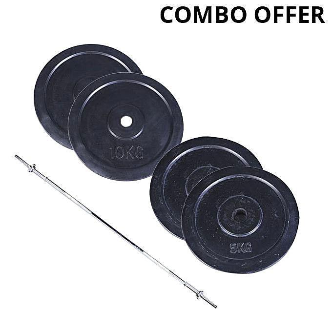 Adjustable%20Weight%20Lifting%20Set%20-%2030%20kg%20Black%20Plate%20with%203%20Feet%20Bar%20-%20%20Citizen%20Sports%20-%20Combo%20offer%20-%20Image%203