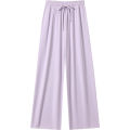 Narrow Ice Silk Sun-Proof Wide-Leg Pants Women's Summer High Waist Drape Cool Pants Thin Slimming Straight-Leg Pants Casual Pants. 
