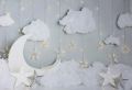 Mehefond Photography Background White Clouds Glitter Stars Moon Child 1st Birthday Party Cake Smash Decor Backdrop Photo Studio. 