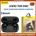 AWEI T20 ENC TWS Wireless Bluetooth 5.0 Earphone HiFi Bass In Ear Earbuds Smart Touch Waterproof Sports Headsets with Mic. 