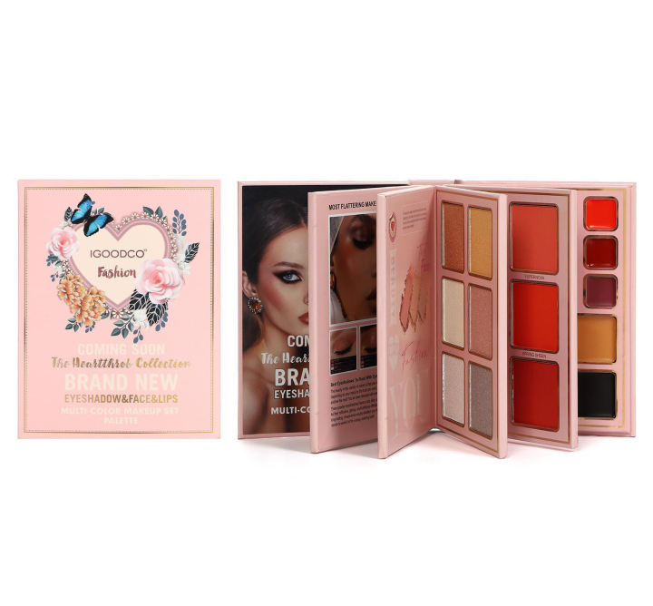 𝗜𝗚𝗢𝗢𝗗𝗖𝗢 Fashion  5 in 1 Makeup Book, The Heartthrob Collection Eyeshadow, Face & Lips Multi-Color Makeup Palette (𝗔𝘂𝘁𝗵𝗲𝗻𝘁𝗶𝗰)
