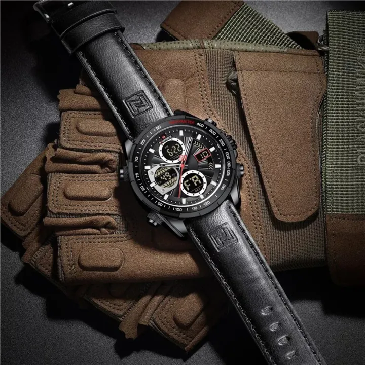 NAVIFORCE%20NF9197%20Black%20PU%20Leather%20Dual%20Time%20Watch%20For%20Men%20-%20Black%20-%20Image%204