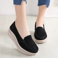 Women Wedge Shoes Leather 5CM Platform Casual Shoes For Women Slip On Ladies Loafers Women Shoes Big Size 35-42.