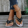 Non-Slip Thick-Soled Wedges Sandals for Women, Flip-Flops, Beach Shoes, Summer Slippers, New, 2024.