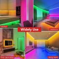 10M RGB Light Strip 3528 600LED Flexible LED Strip Light with 44 Key Remote+Controller for Christmas Living Room Bedroom. 