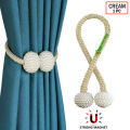 Magnetic Curtain Holder Pearl Ball Rope Curtain Tieback Buckle (1 piece).