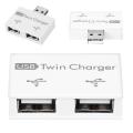 Mini USB Hub To 2 Port Charger Hub Adapter  Fashion New USB Splitter For Phone  Computer USB Hub 2.0（white）. 