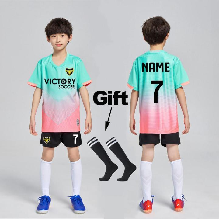 Custom New Season Kids Football Jersey Uniforms Gift Socks