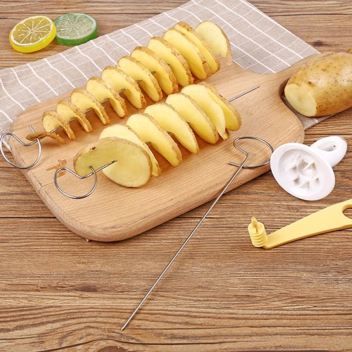 Potato Spiral Cutter - Set Plastic Potato Cutter - Create Fun Spiraled Potatoes With A Potato Spiral Cutter
